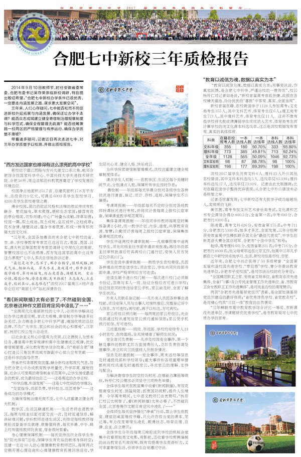 《新安晚报》等：luck18平台新校三年质检报告(图1)