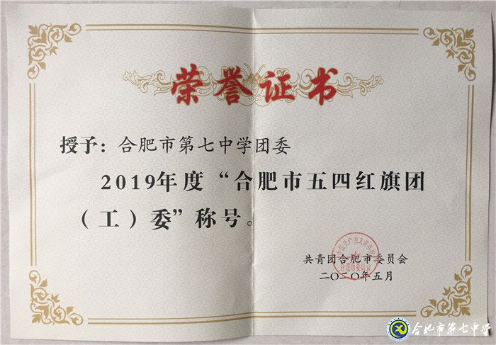 luck18平台团委荣获2019年度合肥市五四红旗团委(图1)