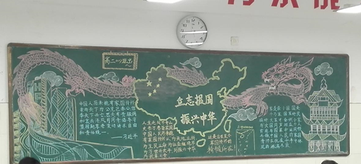 luck18平台高二年级“中国人的家国情怀”主题黑板报活动(图6)
